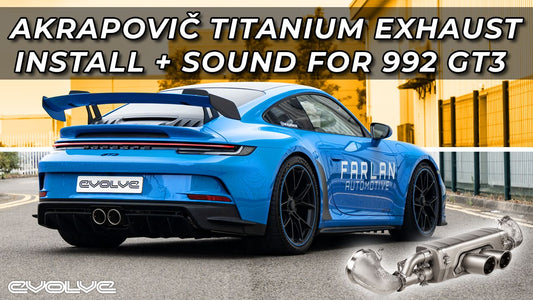 Porsche 992 911 GT3 Akrapovič Titanium Race Exhaust Install and Sound - Evolve Automotive