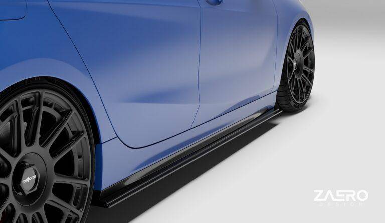 BMW 1 Series & M135i F40 EVO - 1 Gloss Black Side Skirts by ZAERO (2019 - 2024) - Evolve Automotive