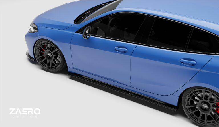 BMW 1 Series & M135i F40 EVO - 1 Gloss Black Side Skirts by ZAERO (2019 - 2024) - Evolve Automotive