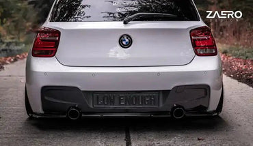 BMW M135i F20 Pre - LCI EVO - 1 Gloss Black Rear Diffuser Splitters by ZAERO (2011 - 2015) - Evolve Automotive