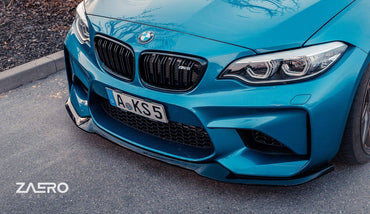BMW M2 F87 EVO - S Gloss Black Front Splitter by ZAERO (2015 - 2018) - Evolve Automotive