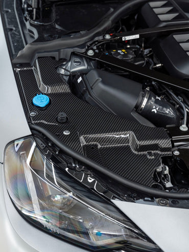 BMW M2 G87 Pre-Preg Carbon Fibre Engine Bay Headlight Cover by FORM (2023+) - Evolve Automotive