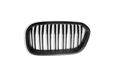 Carbon Fibre Double Slat Kidney Grilles for BMW 1 Series (2015 - 2019, LCI F20 F21) - Evolve Automotive
