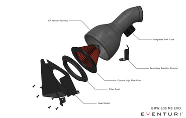 Eventuri Carbon Fibre Intake System - BMW E36 M3 - Evolve Automotive