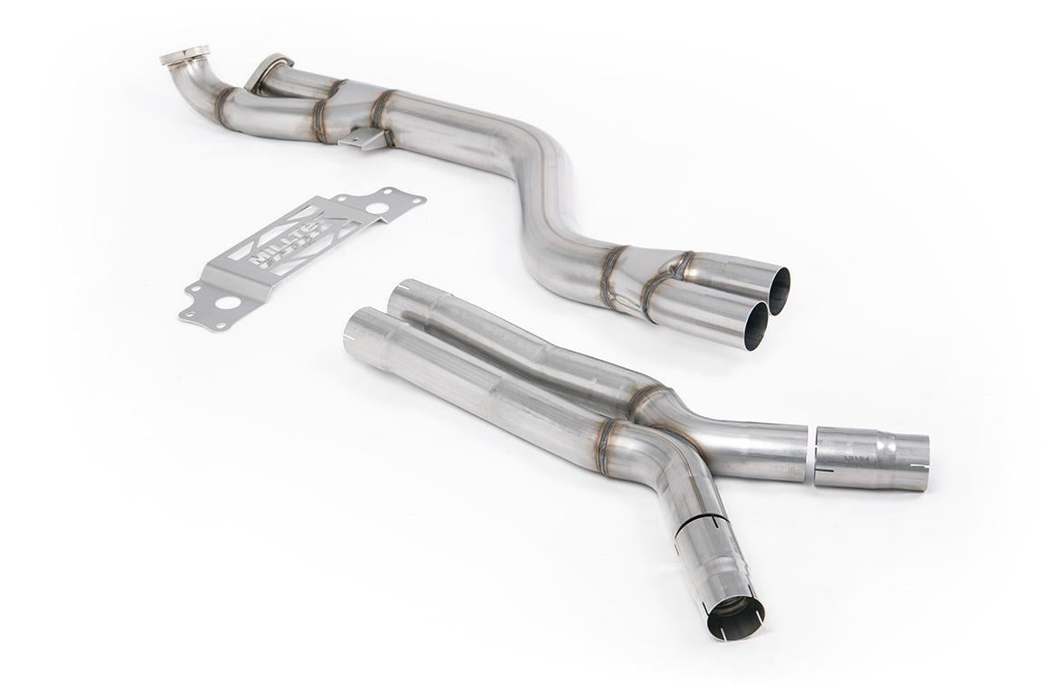 Milltek Secondary Catalyst Bypass Non-Resonated (Louder) with X-Pipe For OE Axle-Back - BMW G87 M2 - Evolve Automotive