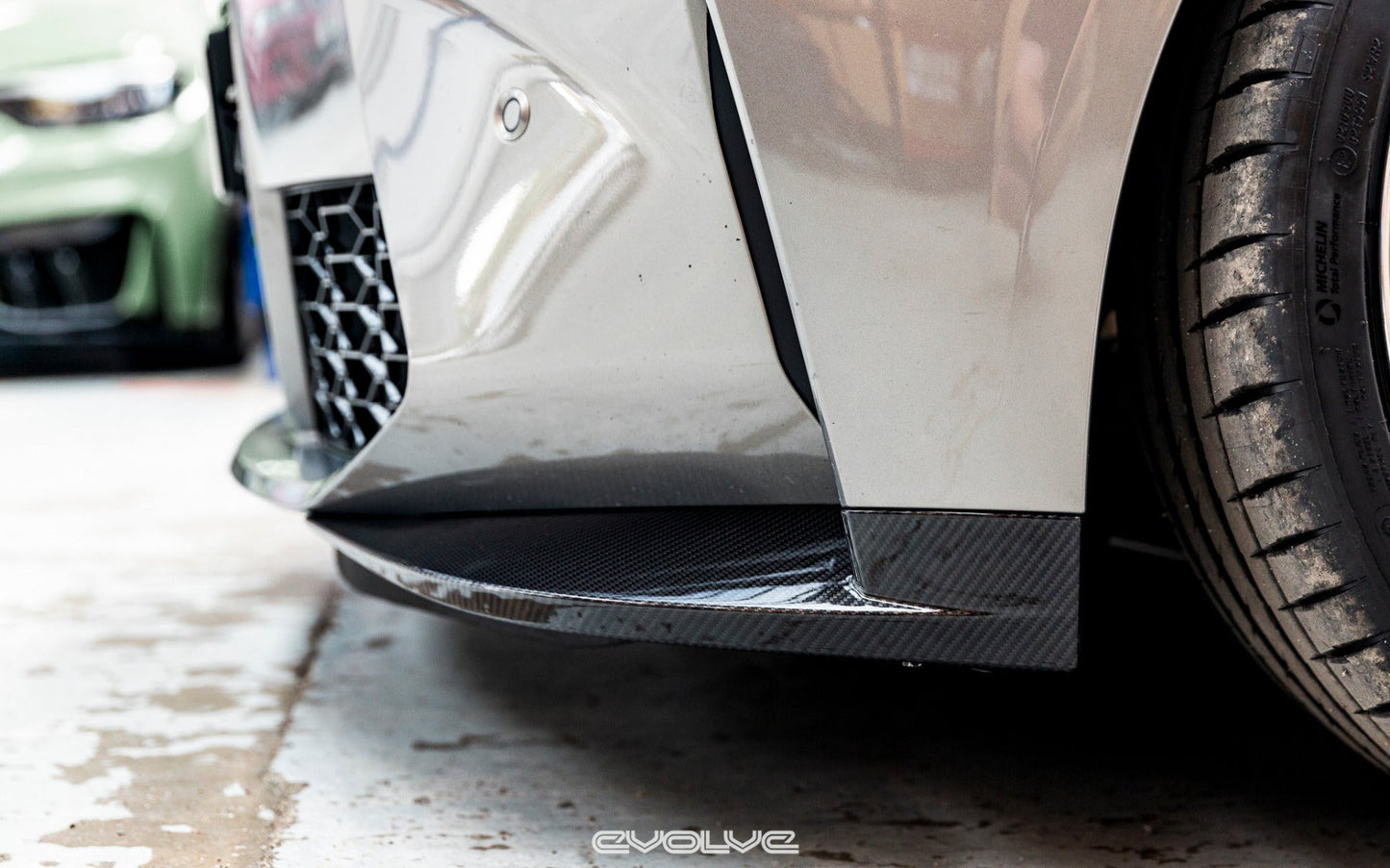 Alpha N Carbon Fibre Front Spoiler Corners - BMW 3 Series G80 M3 | 4 Series G82 M4 - Evolve Automotive