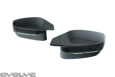 TRE Pre-preg Carbon Fibre Wing Mirror Covers - BMW G87 M2 | G80 | G81 M3 | G82 | G83 M4 - Evolve Automotive