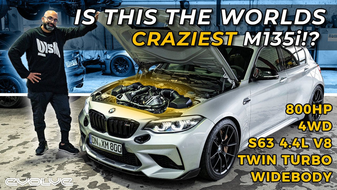 Driving the worlds craziest M135i?! 800HP V8 Twin Turbo Engine Swapped 4WD Widebody OEM+ Full Build - Evolve Automotive