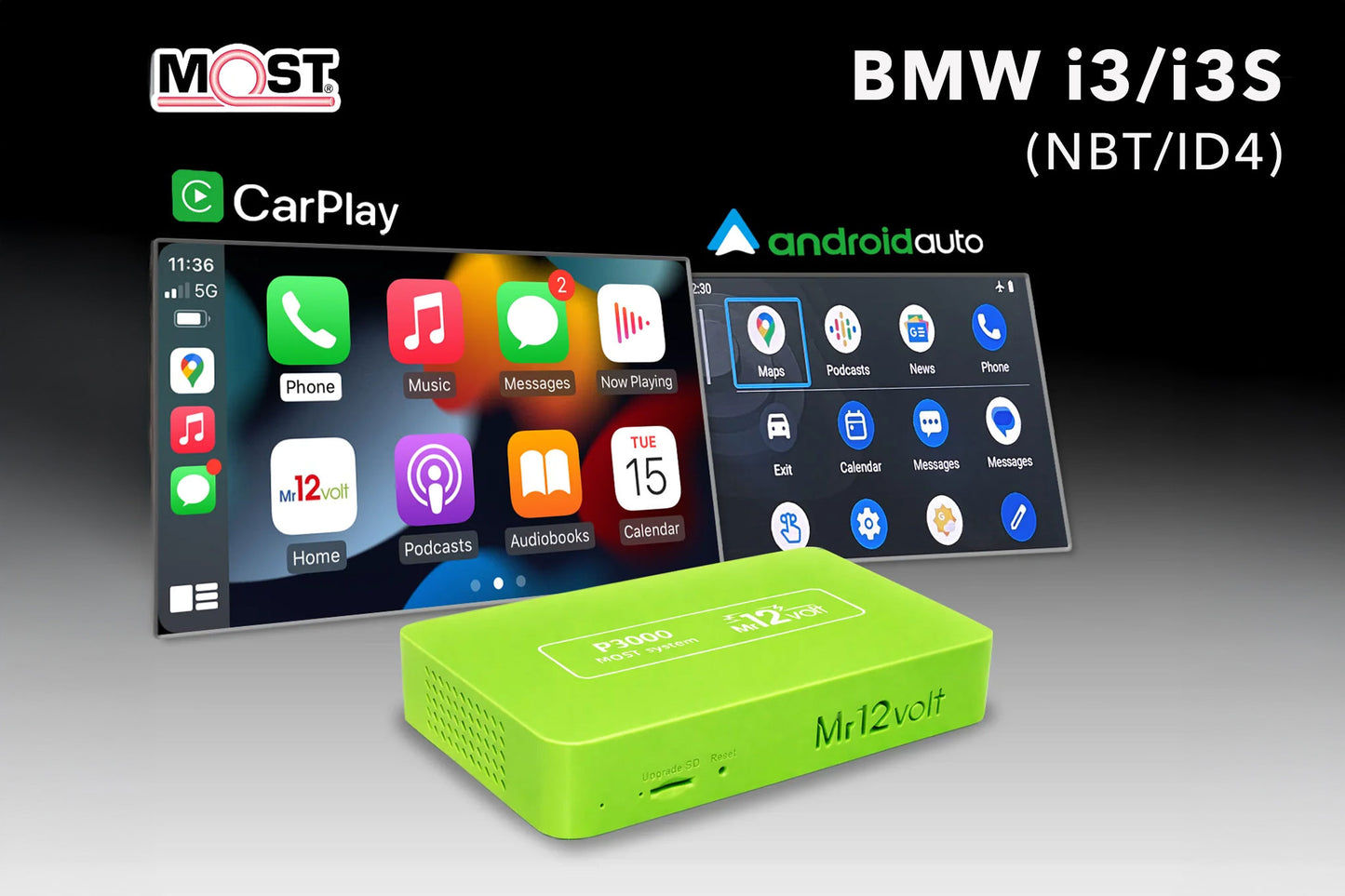 Wireless Apple CarPlay & Android Auto for BMW i3 NBT/ID4