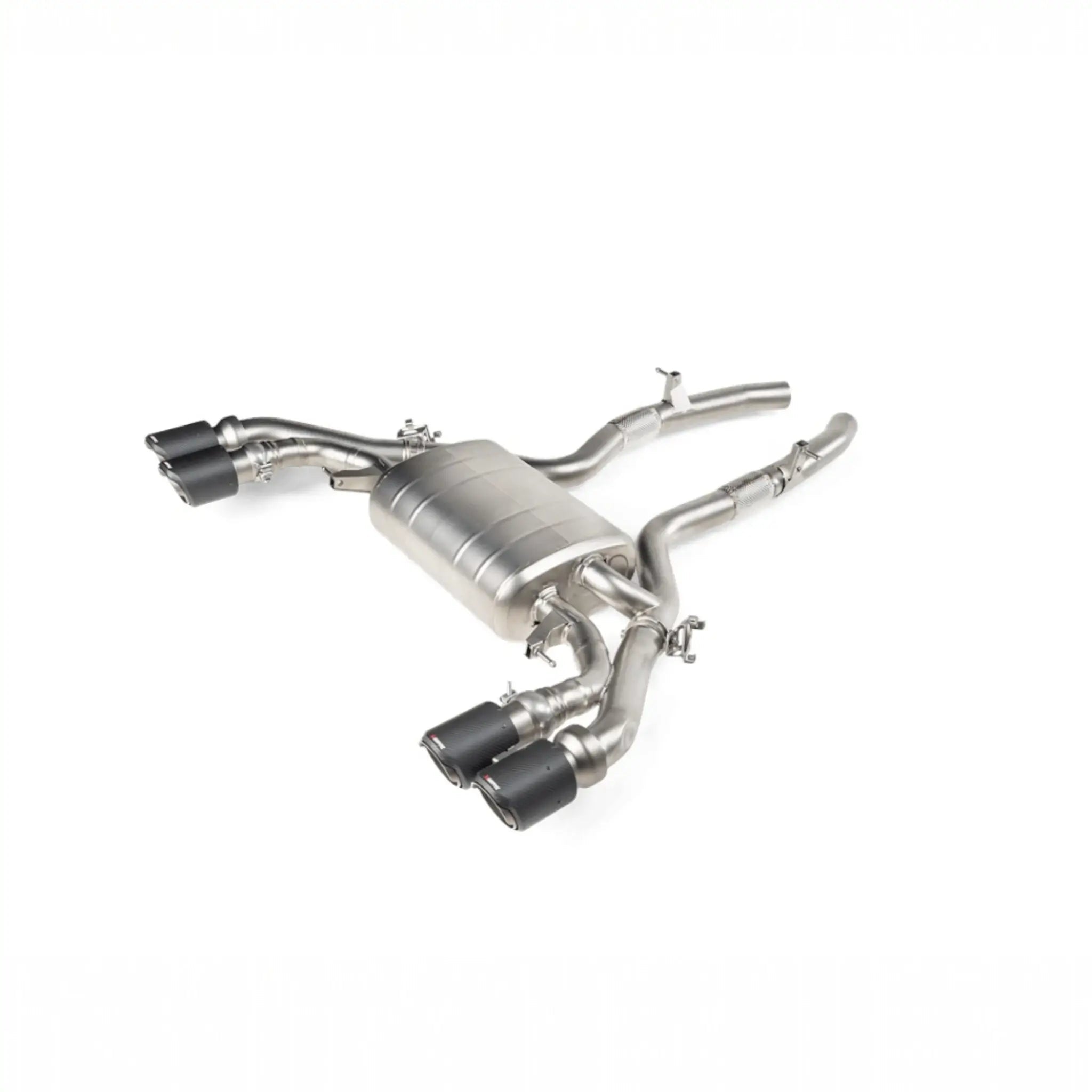 Akrapovic Slip On Line (Titanium) with Carbon Tailpipes - BMW F97 X3M | X3M Competition | F98 X4M | X4M Competition - Evolve Automotive
