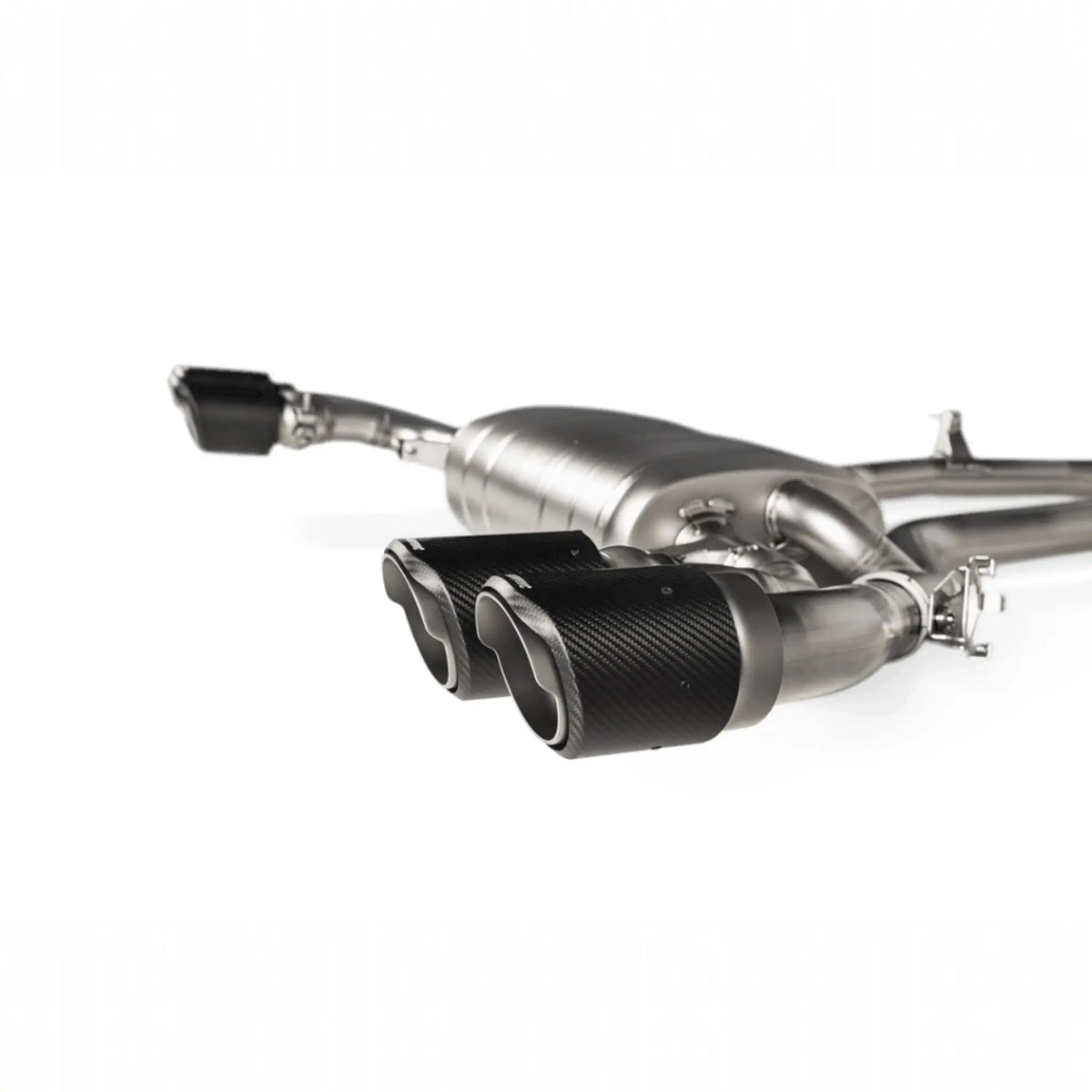 Akrapovic Slip On Line (Titanium) with Carbon Tailpipes - BMW F97 X3M | X3M Competition | F98 X4M | X4M Competition - Evolve Automotive