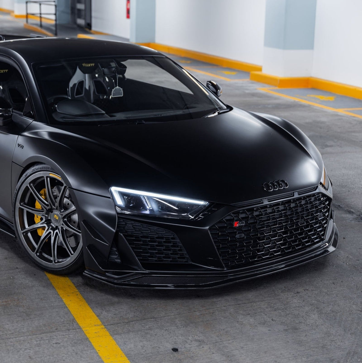 Audi R8 4S Facelift LCI Pre-Preg Carbon Fibre Front Bumper Canards by FORM (2021-2024) - Evolve Automotive