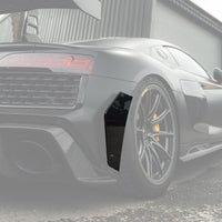 Audi R8 4S Facelift LCI Pre-Preg Carbon Fibre Rear Bumper Canards by FORM (2021-2024) - Evolve Automotive