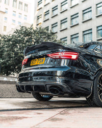 Audi RS3 8V LCI Saloon Pre-Preg Carbon Fibre Ducktail Rear Spoiler by FORM (2017-2020) - Evolve Automotive