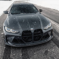 BMW G80 M3 & G82 M4 Gloss Black E-CSL Style Front Kidney Grilles with ACC by FORM (2021+) - Evolve Automotive