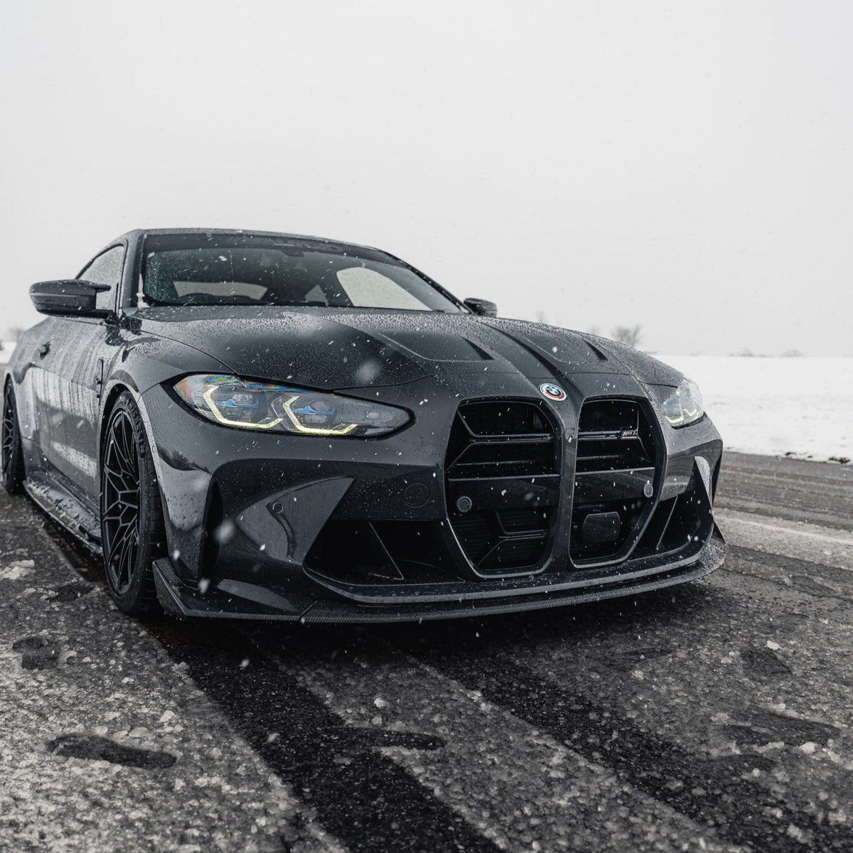 BMW G80 M3 & G82 M4 Gloss Black E-CSL Style Front Kidney Grilles with ACC by FORM (2021+) - Evolve Automotive
