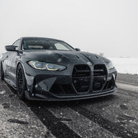 BMW G80 M3 & G82 M4 Gloss Black E-CSL Style Front Kidney Grilles with ACC by FORM (2021+) - Evolve Automotive