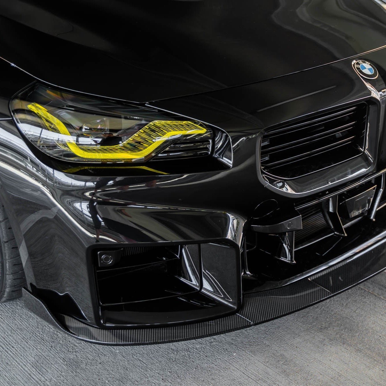 BMW G87 M2 TR87 Pre - preg Carbon Fibre Front Splitter with Winglets by Trevora (2023+) - Evolve Automotive