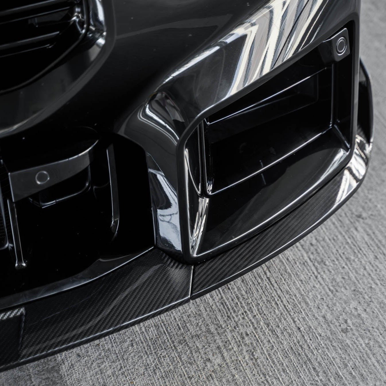 BMW G87 M2 TR87 Pre - preg Carbon Fibre Front Splitter with Winglets by Trevora (2023+) - Evolve Automotive