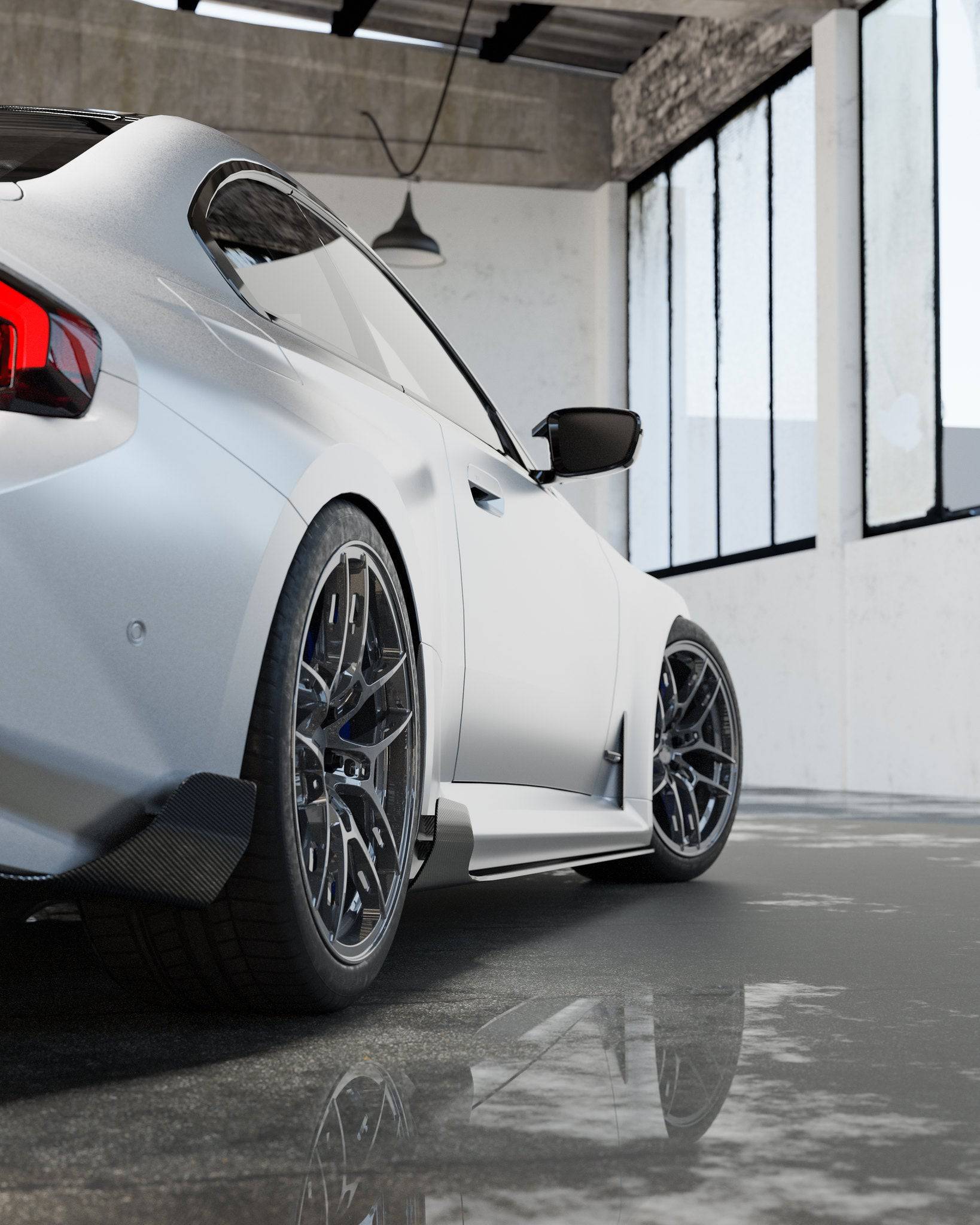 BMW G87 M2 TR87 Pre - preg Carbon Fibre Rear Bumper Winglets by Trevora (2023+) - Evolve Automotive