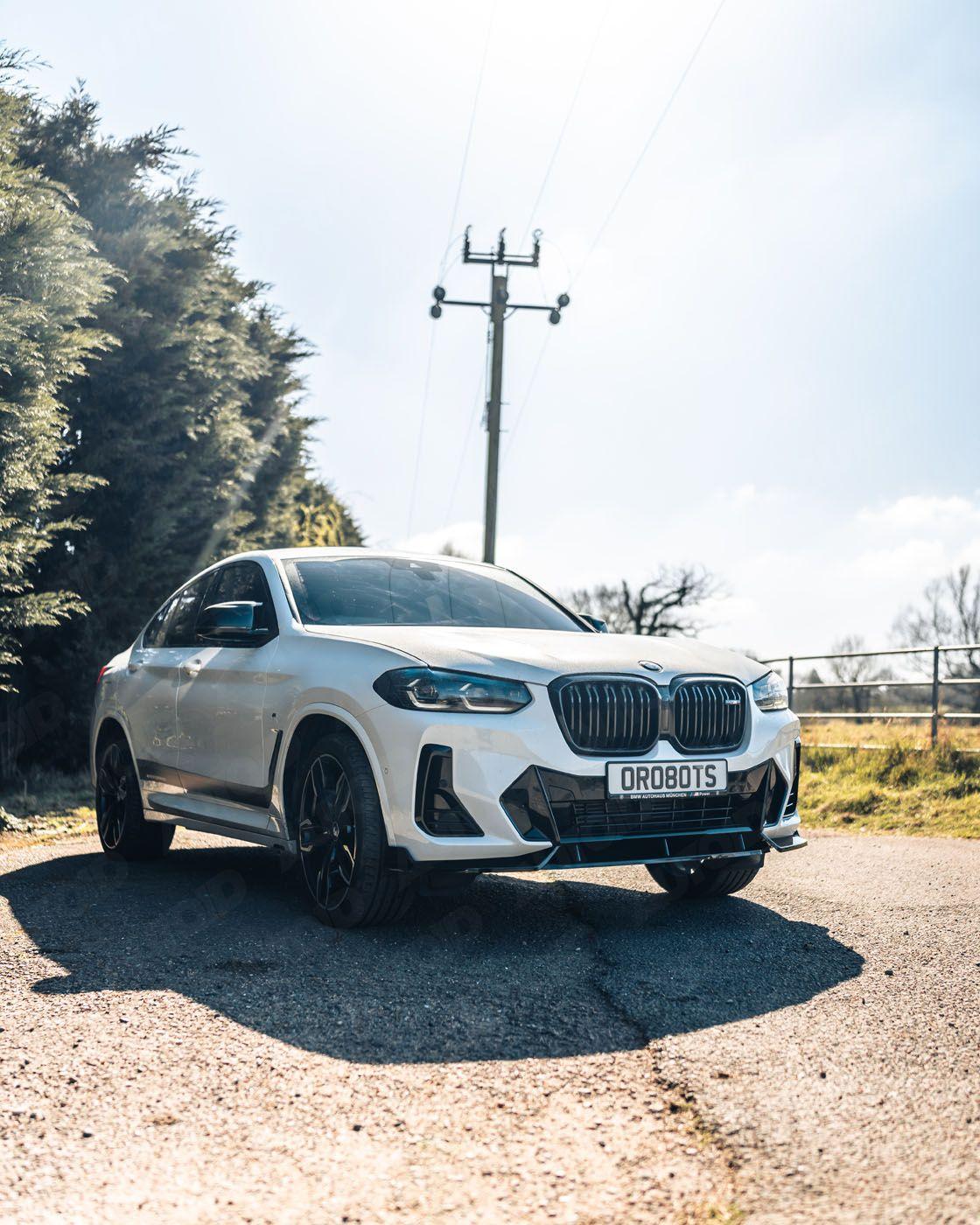 BMW iX3, X3 LCI G01 & X4 LCI G02 Gloss Black Competition Front Splitter (2021+) - Evolve Automotive