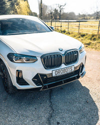 BMW iX3, X3 LCI G01 & X4 LCI G02 Gloss Black Competition Front Splitter (2021+) - Evolve Automotive