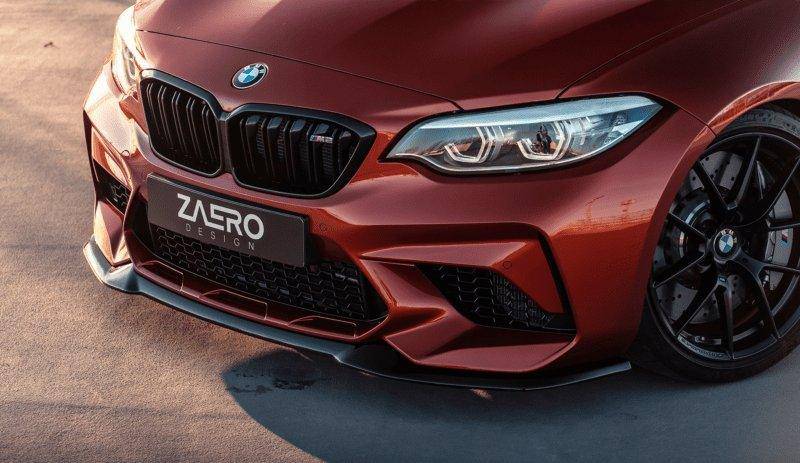 BMW M2 Competition F87 EVO - S Gloss Black Front Splitter by ZAERO (2018 - 2021) - Evolve Automotive