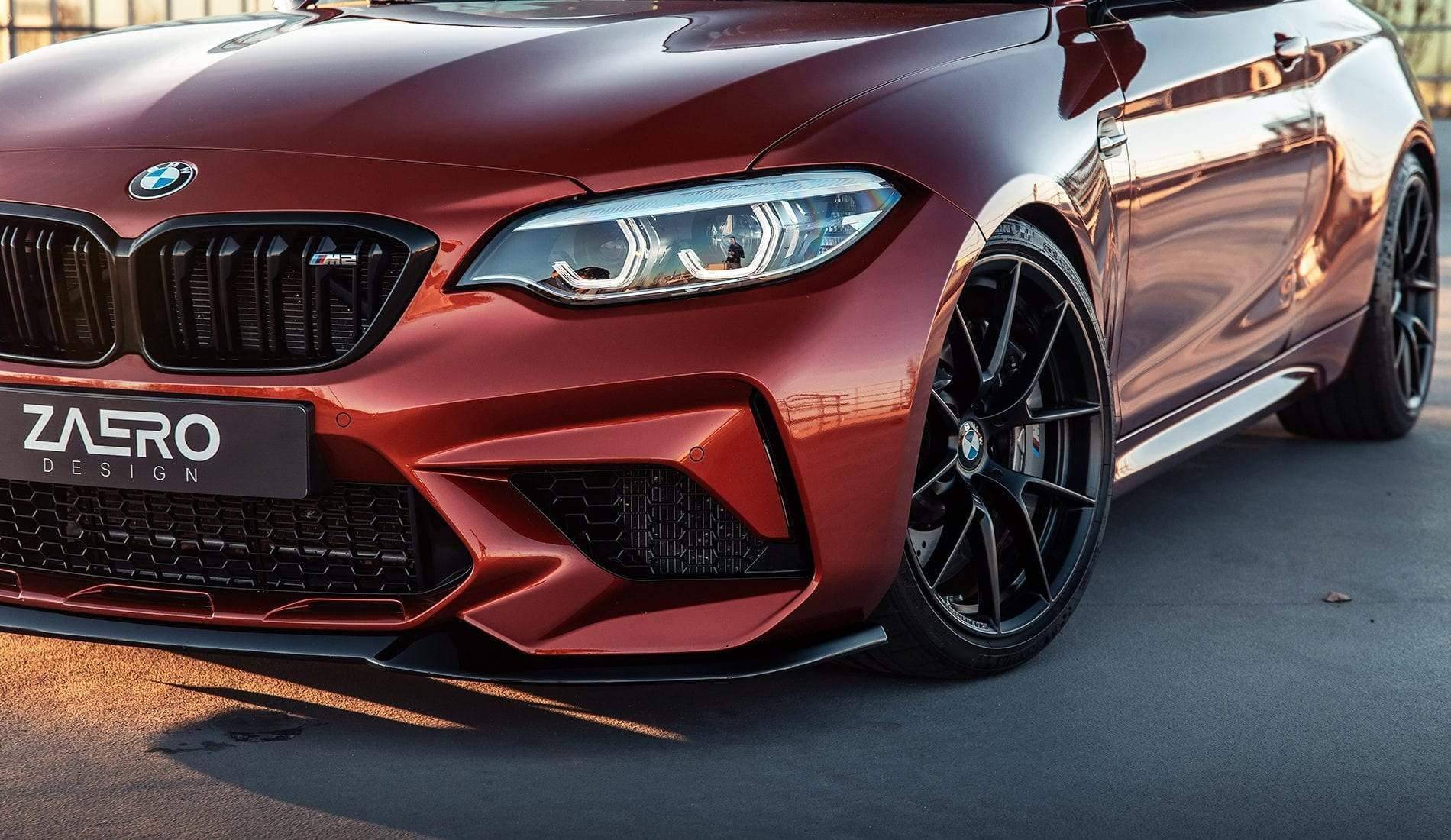 BMW M2 Competition F87 EVO - S Gloss Black Front Splitter by ZAERO (2018 - 2021) - Evolve Automotive