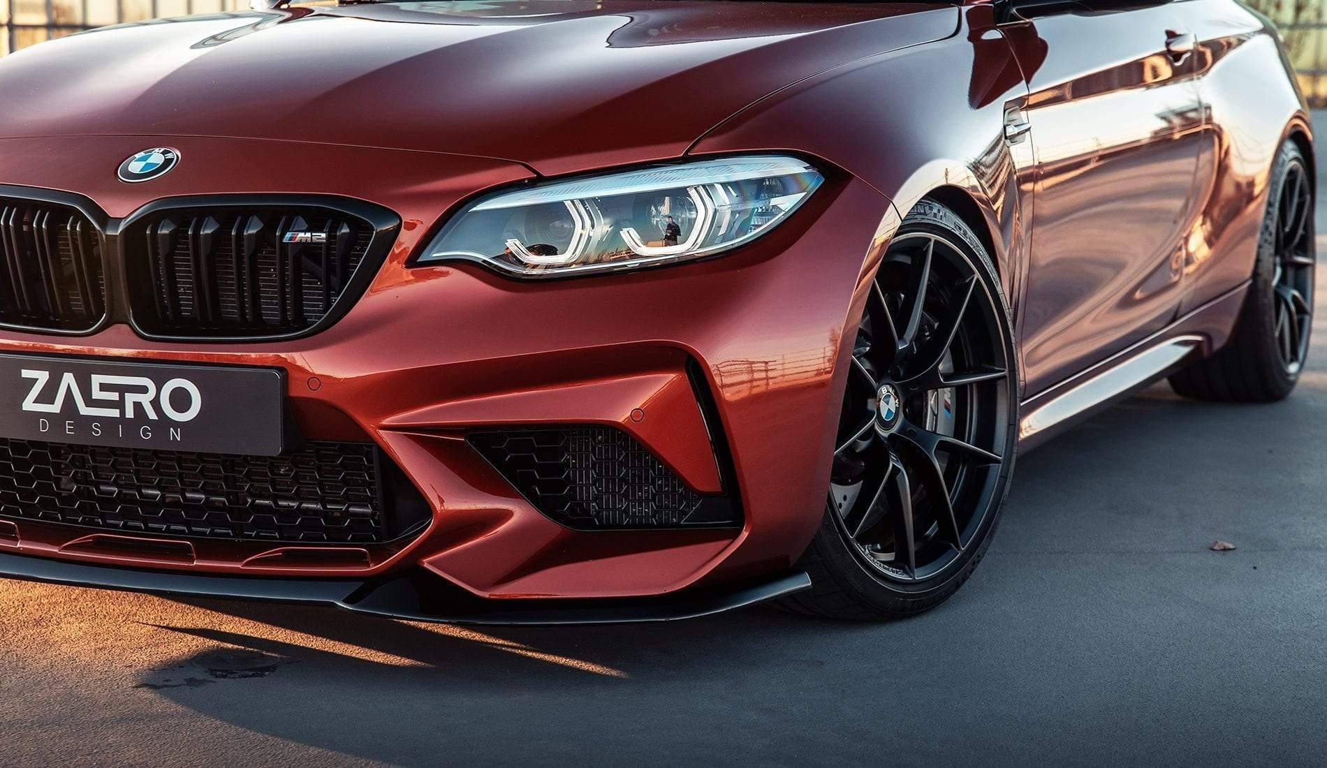 BMW M2 Competition F87 EVO - S Gloss Black Front Splitter by ZAERO (2018 - 2021) - Evolve Automotive