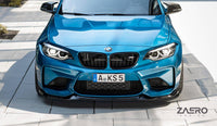BMW M2 F87 EVO - S Gloss Black Front Splitter by ZAERO (2015 - 2018) - Evolve Automotive