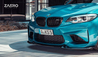 BMW M2 F87 EVO - S Gloss Black Front Splitter by ZAERO (2015 - 2018) - Evolve Automotive