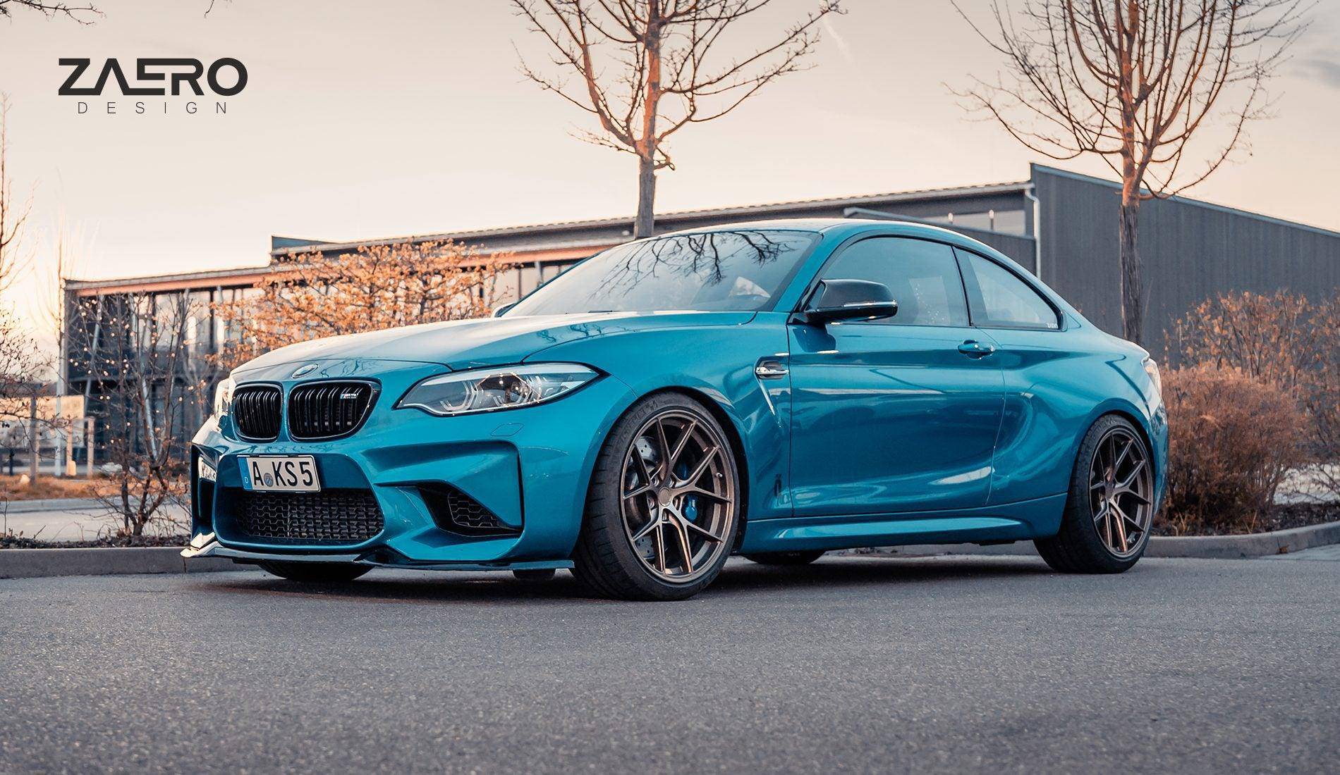 BMW M2 F87 EVO - S Gloss Black Front Splitter by ZAERO (2015 - 2018) - Evolve Automotive