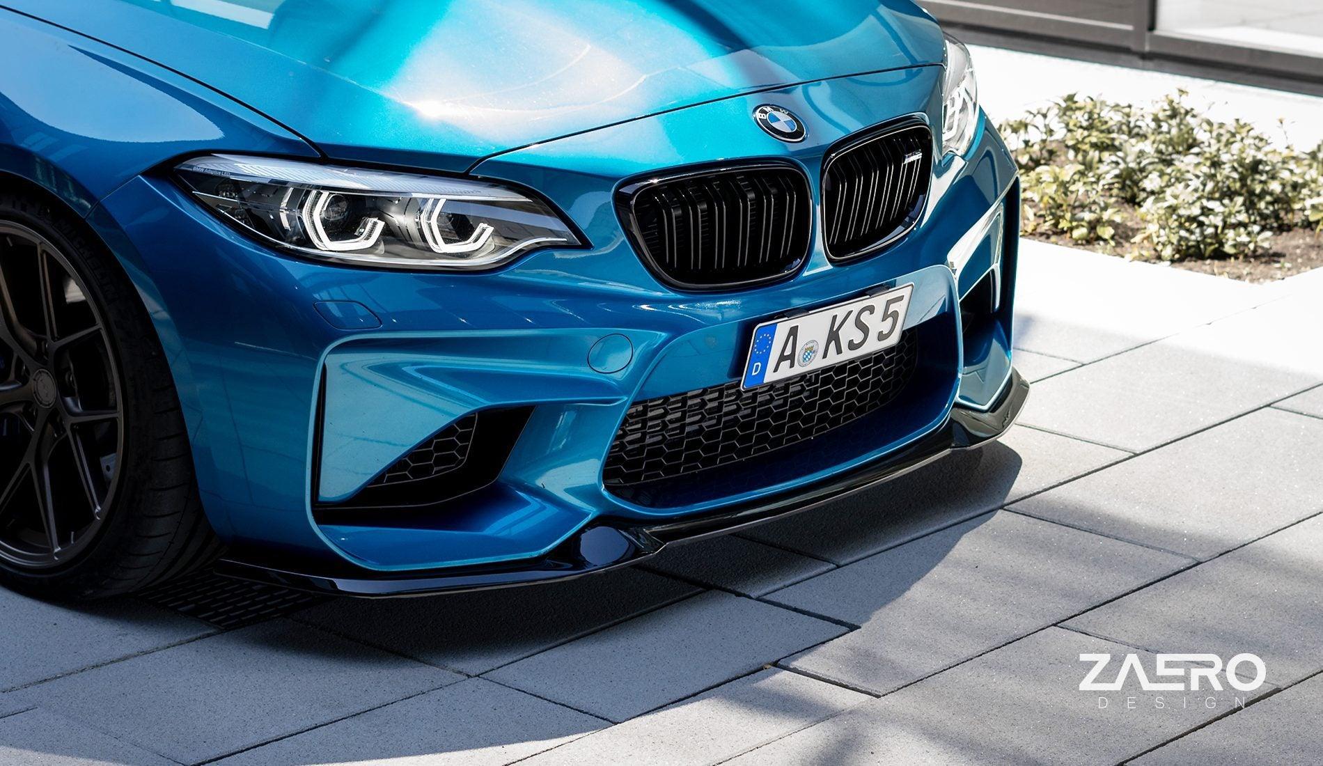 BMW M2 F87 EVO - S Gloss Black Front Splitter by ZAERO (2015 - 2018) - Evolve Automotive