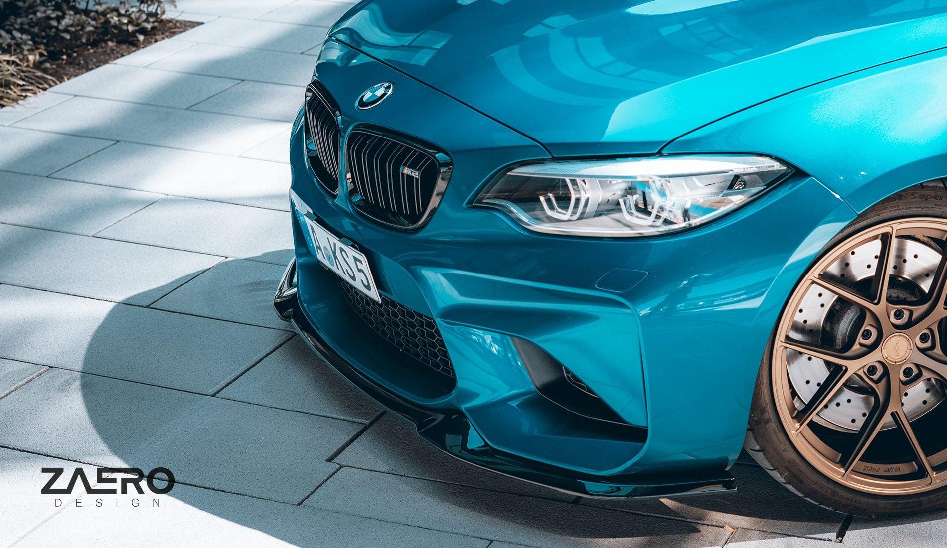 BMW M2 F87 EVO - S Gloss Black Front Splitter by ZAERO (2015 - 2018) - Evolve Automotive