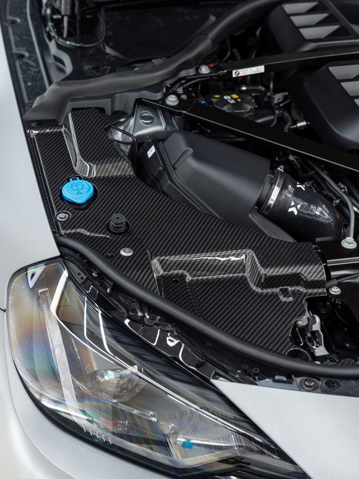 BMW M2 G87 Pre-Preg Carbon Fibre Engine Bay Headlight Cover by FORM (2023+) - Evolve Automotive