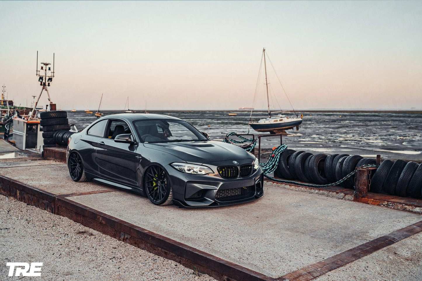 BMW M2 OG F87 Pre - Preg Carbon Fibre Front Splitter by Trevora (2015 - 2018) - Evolve Automotive