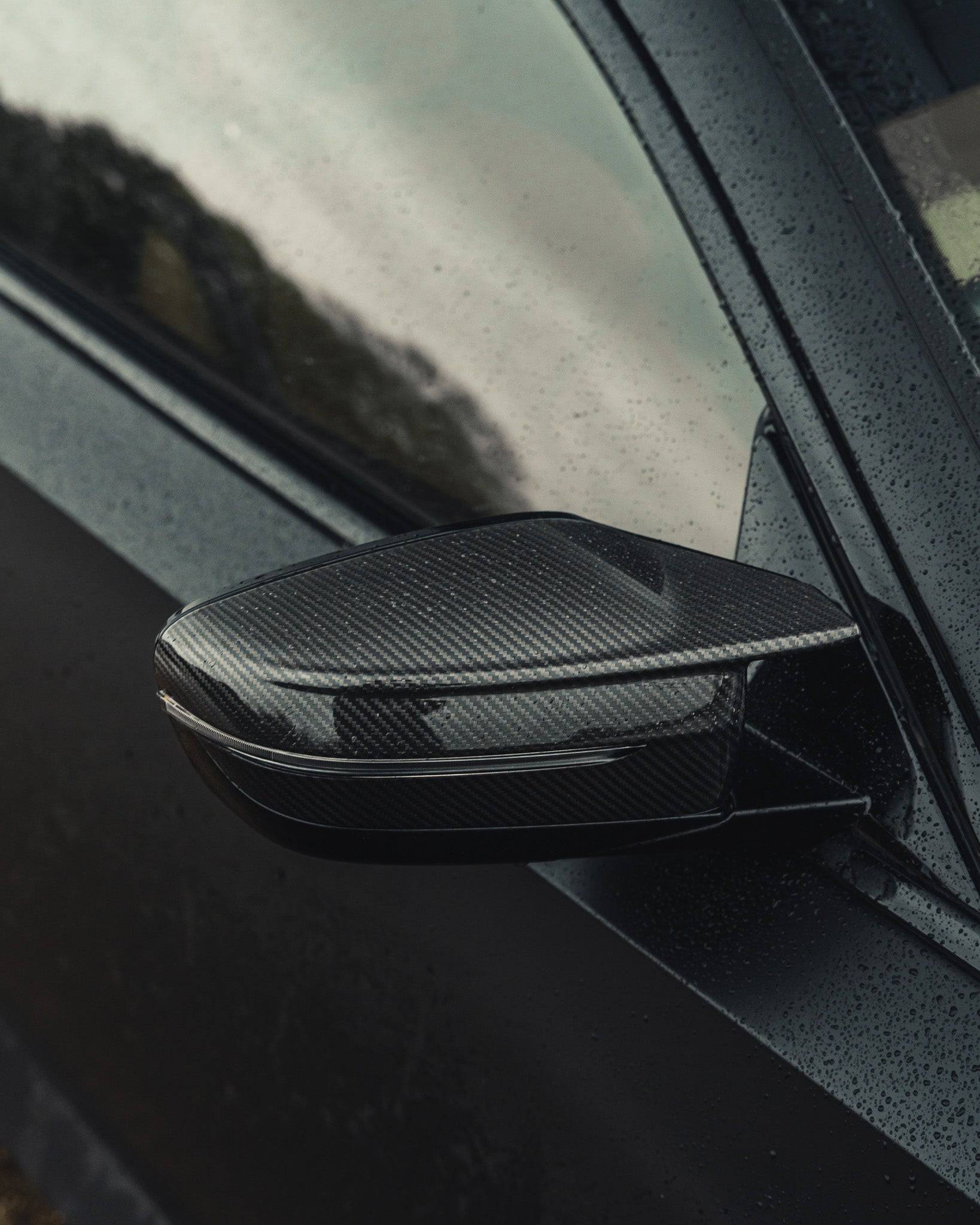 BMW M3 G80, M4 G82, M2 G87, M240i G42 & M340i G20 Pre - preg Carbon Fibre Wing Mirror Covers by Trevora (2021+) - Evolve Automotive