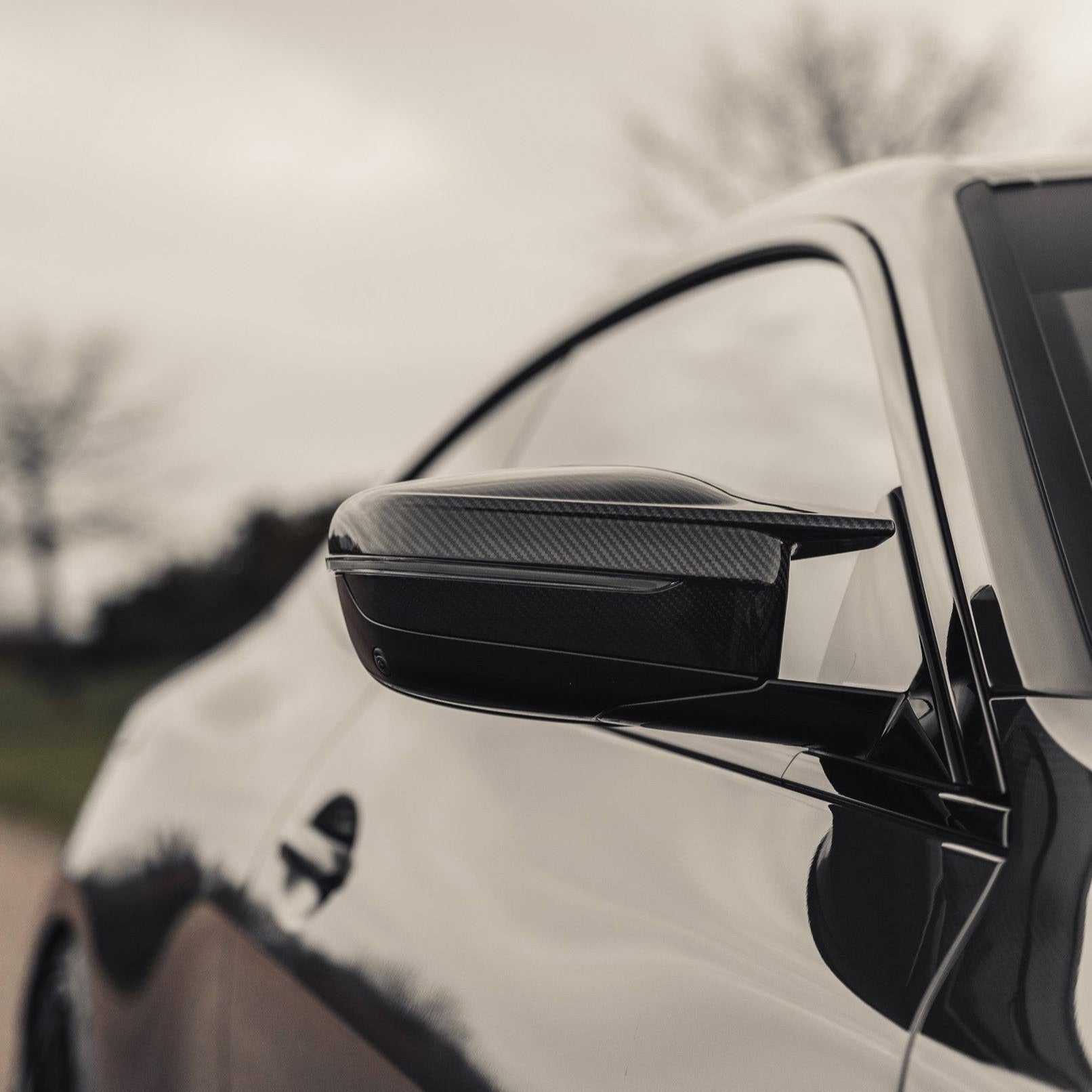 BMW M3 G80, M4 G82, M2 G87, M240i G42 & M340i G20 Pre - preg Carbon Fibre Wing Mirror Covers by Trevora (2021+) - Evolve Automotive