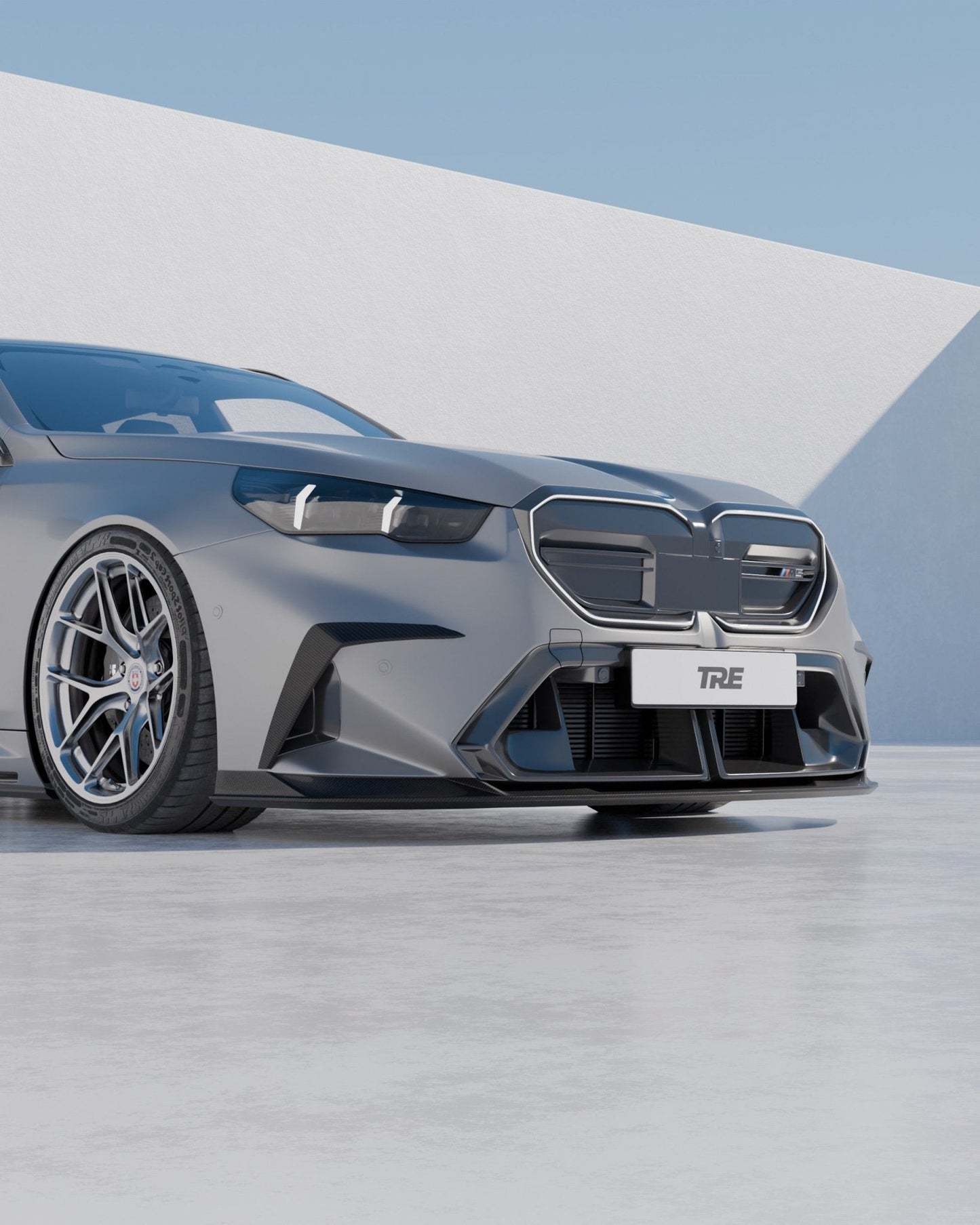 BMW M5 G90 G99 Pre - Preg Carbon Fibre PR - 1 Front Lip by Trevora (Single Piece) - Evolve Automotive