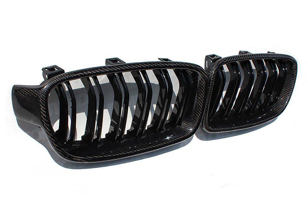 Carbon Fibre Double Slat Kidney Grilles for BMW 3 Series (2012 - 2019, F30 F31) - Evolve Automotive