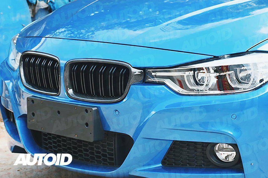 Carbon Fibre Double Slat Kidney Grilles for BMW 3 Series (2012 - 2019, F30 F31) - Evolve Automotive