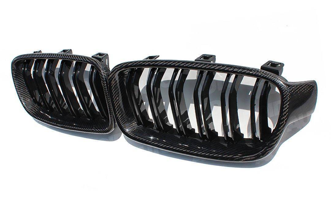 Carbon Fibre Double Slat Kidney Grilles for BMW 3 Series (2012 - 2019, F30 F31) - Evolve Automotive