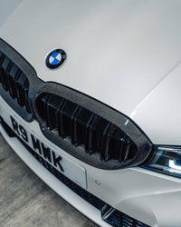 Carbon Fibre Double Slat Kidney Grilles for BMW 3 Series Pre - LCI (2019 - 2023, G20 G21) - Evolve Automotive