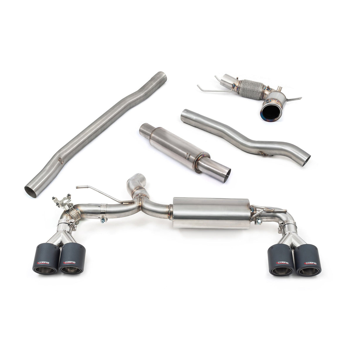 Cobra Sport Valved Quad Exit Turbo Back Exhaust (M3 Style) - BMW F40 M135i - image 1