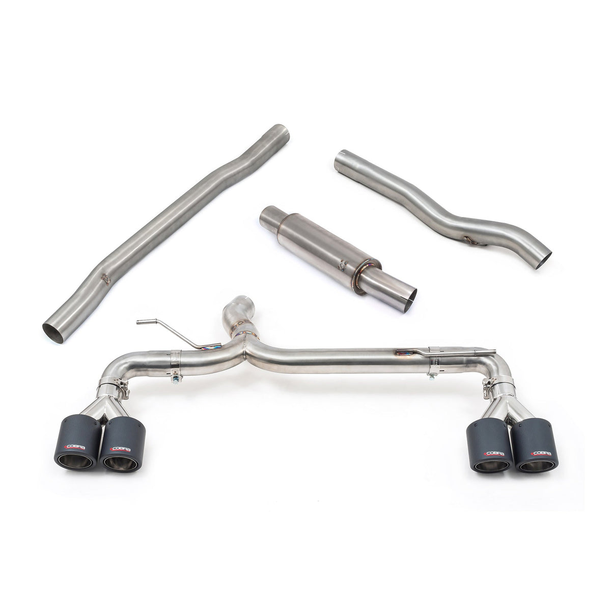 Cobra Sport Venom Quad Exit Cat Back Exhaust (M3 Style Race Box Delete) - BMW F40 M135i - image 1