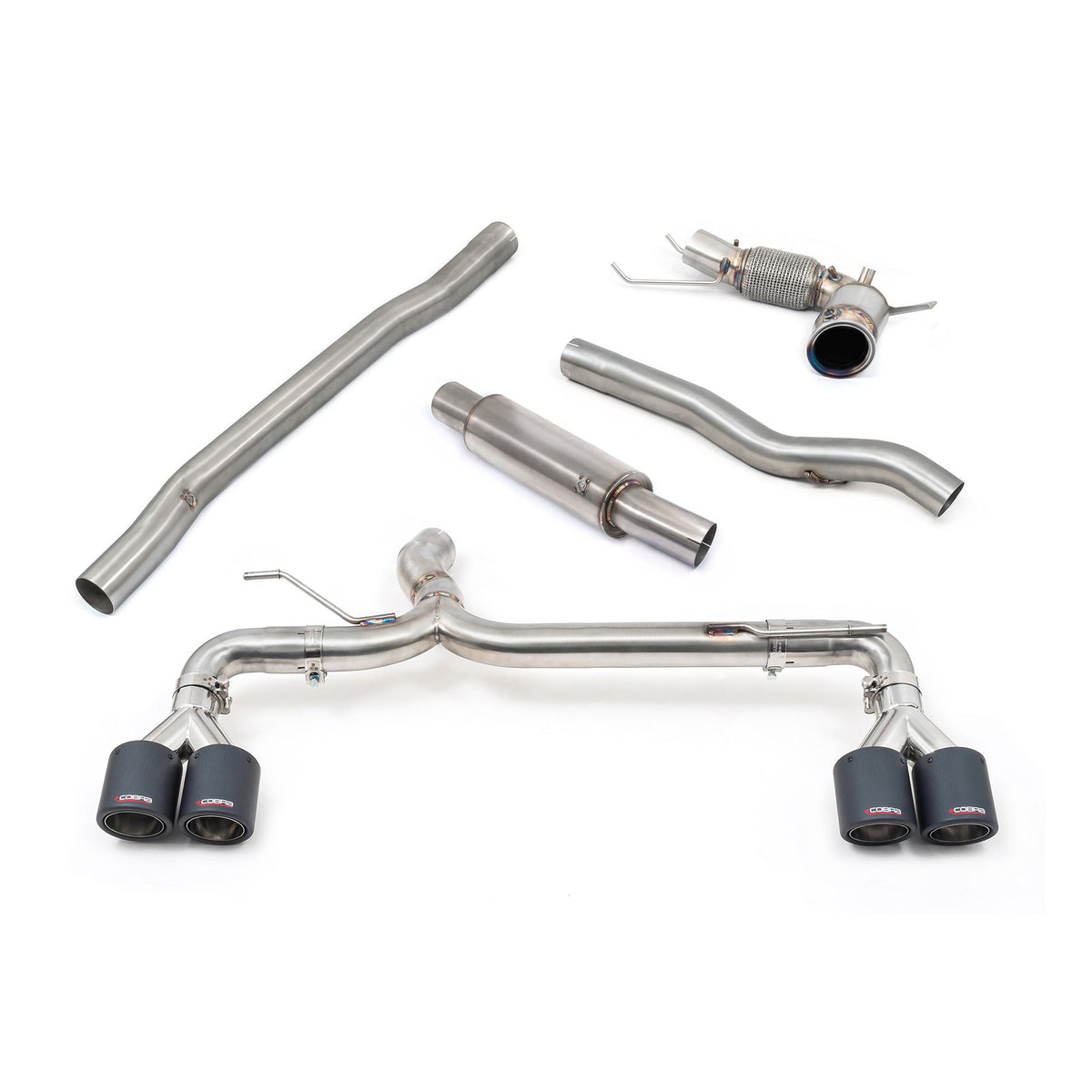 Cobra Sport Venom Quad Exit Turbo Back Exhaust (M3 Style Race Box Delete) - BMW F40 M135i - image 1