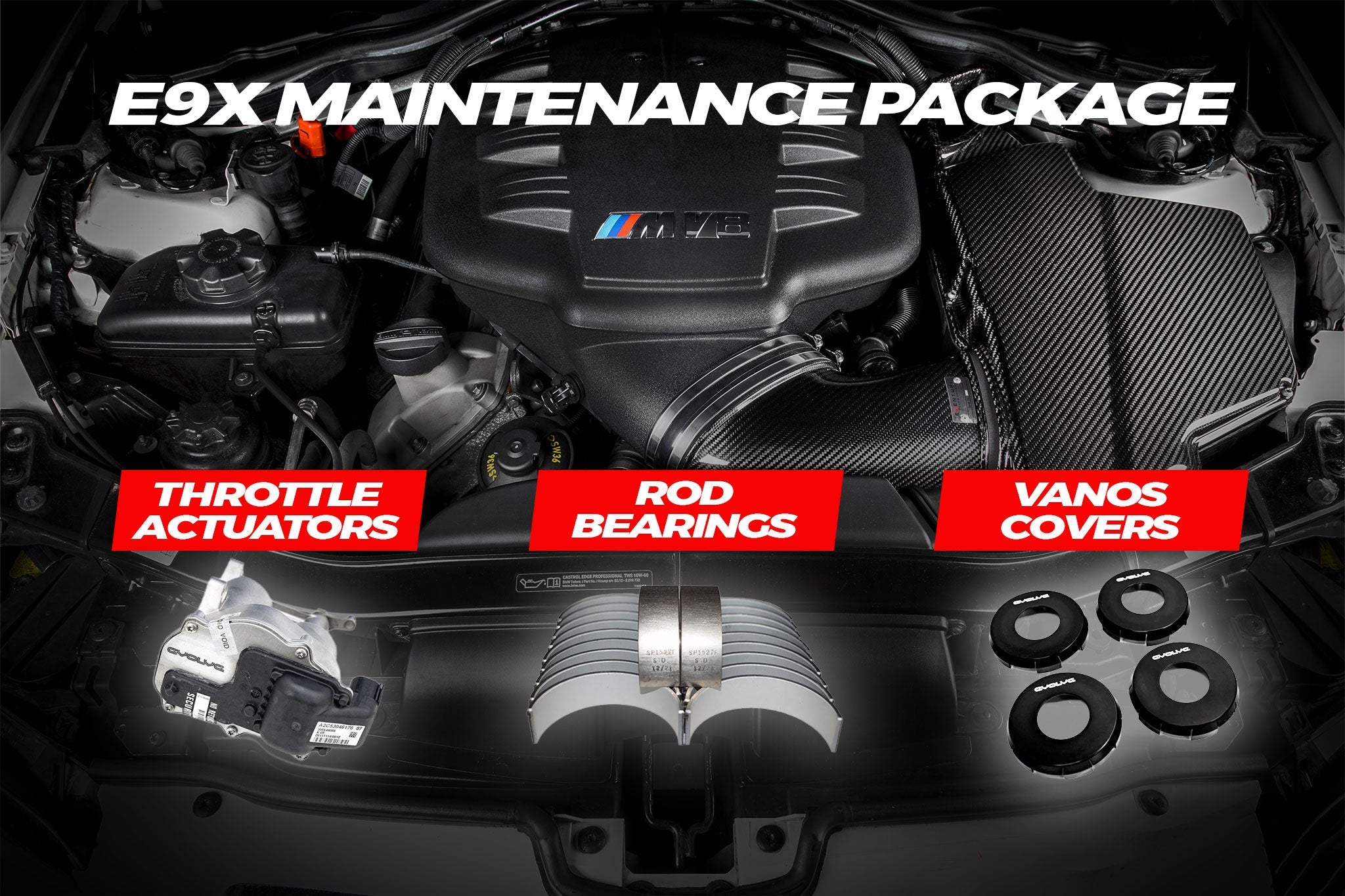 S65 Rod Bearings + Throttle Actuators + VANOS Covers Maintenance