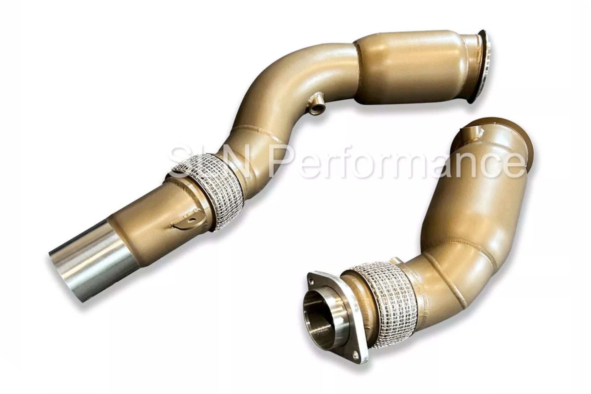 SLN S55 Ceramic Coated Sports Cat Downpipes - BMW F87 M2 Competiton | F80 M3 | F82 | F83 M4 - Evolve Automotive