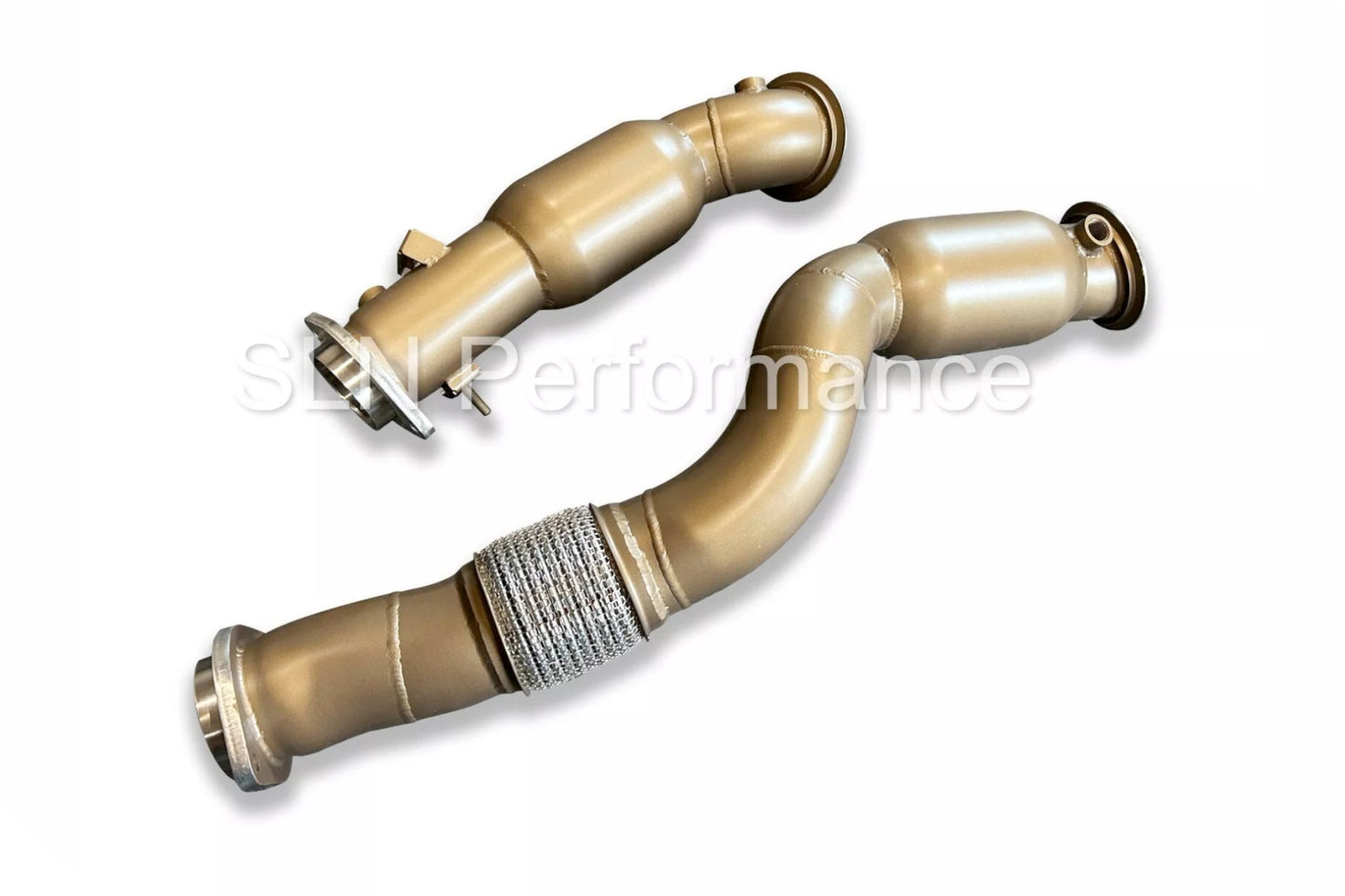 SLN S58 Ceramic Coated Sports Cat Downpipes - BMW G87 M2 | G80 | G81 M3 | G82 | G83 M4 & X3M | X4M LCI - Evolve Automotive