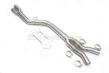 SLN S58 Single Mid Pipe with Under - Brace - BMW G80 M3 | G82 | G83 M4 & X3M | X4M LCI - Evolve Automotive